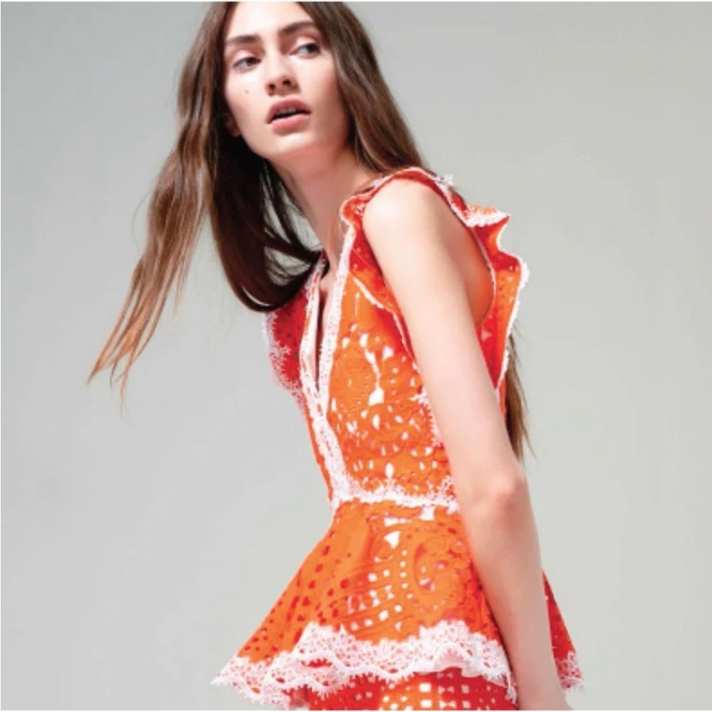 Alexis lace tangerine top